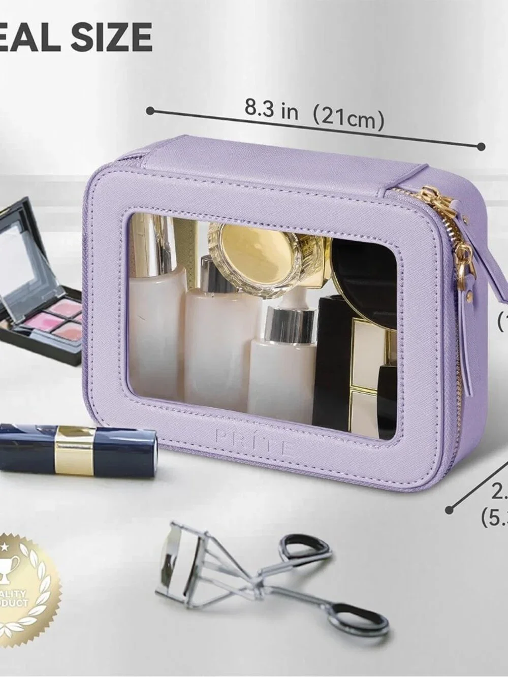 Clear Makeup Bag Travel Cosmetic Organizer Toiletry Case for Women | Waterproof - Picture 3 of 7